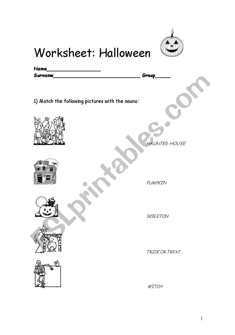 Halloween Worksheet - ESL worksheet by butterfly_10