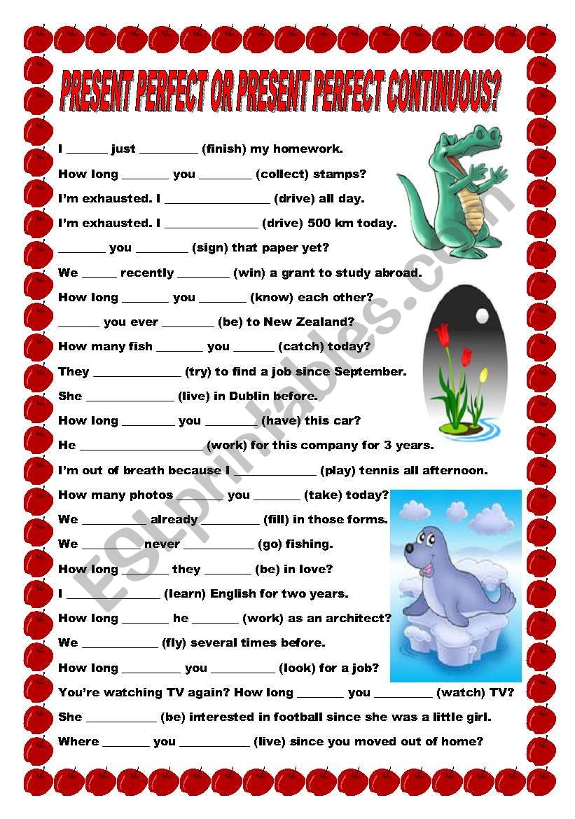 Present Perfect Or Present Perfect Continuous ESL Worksheet By Ildibildi