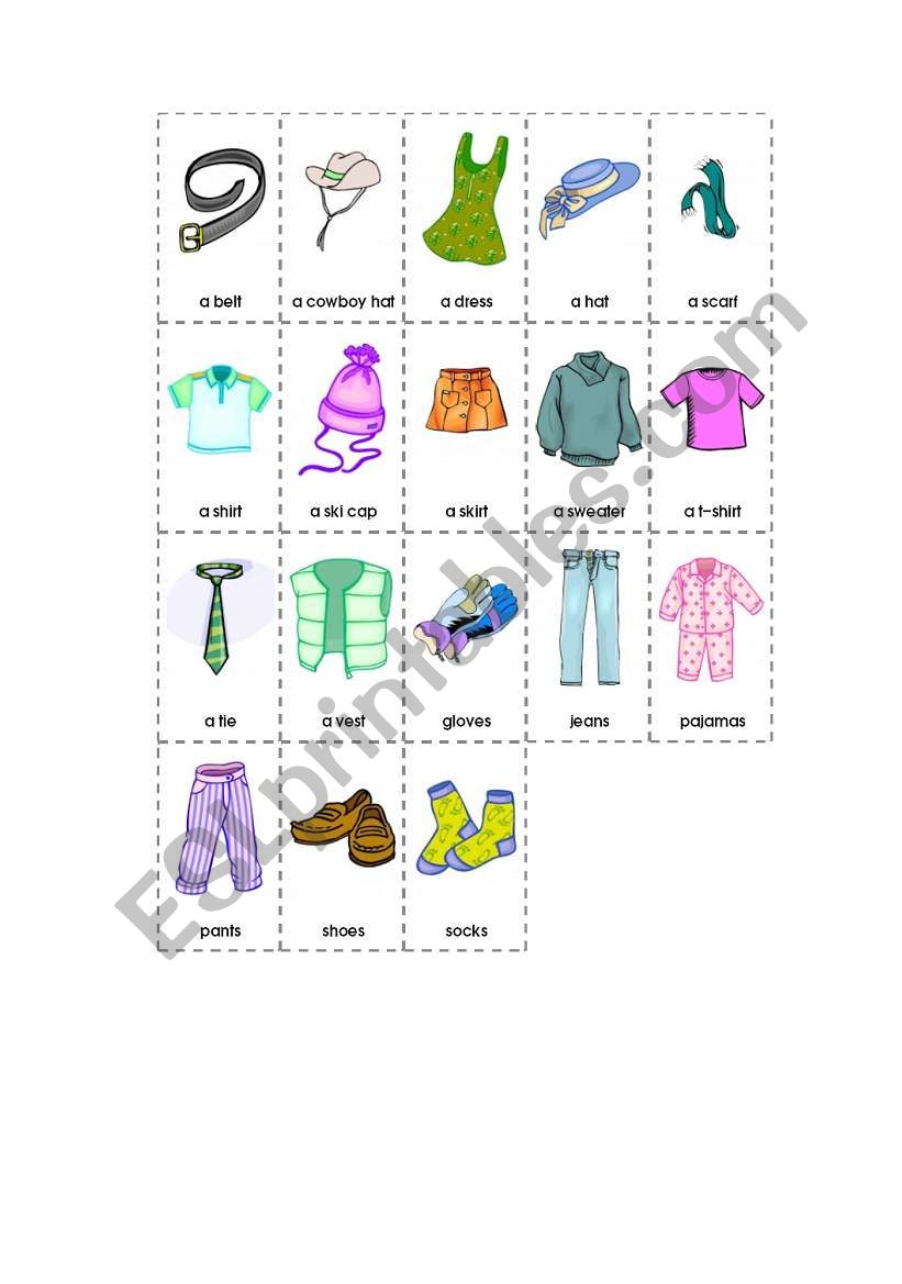 CLOTHES - ESL worksheet by MapaPalomino