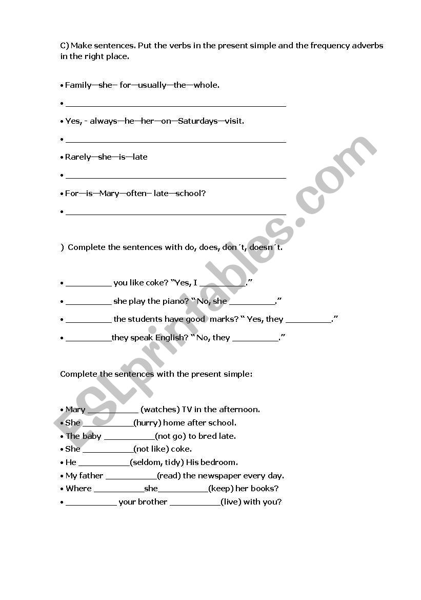 Present Simple worksheet