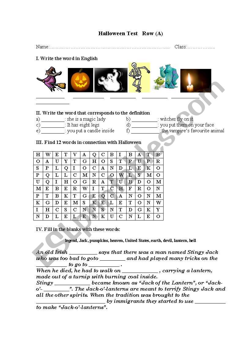 Halloween Test , Row A   (part 6)