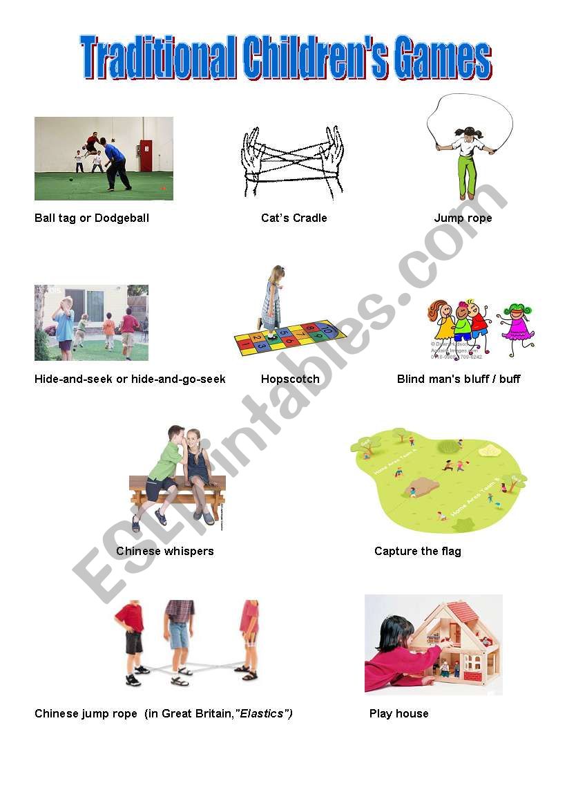 Traditional Children´s Games - ESL worksheet by alinetrabalho