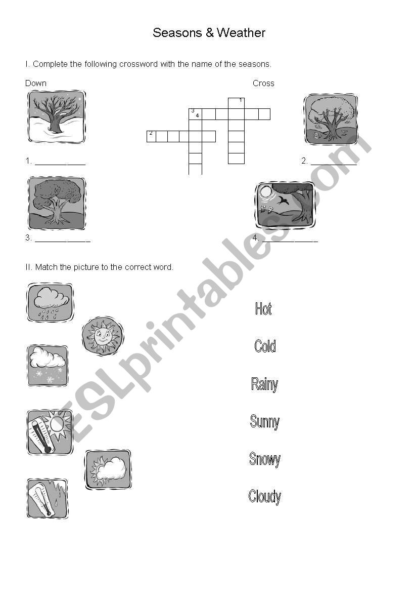 seasons & weather worksheet