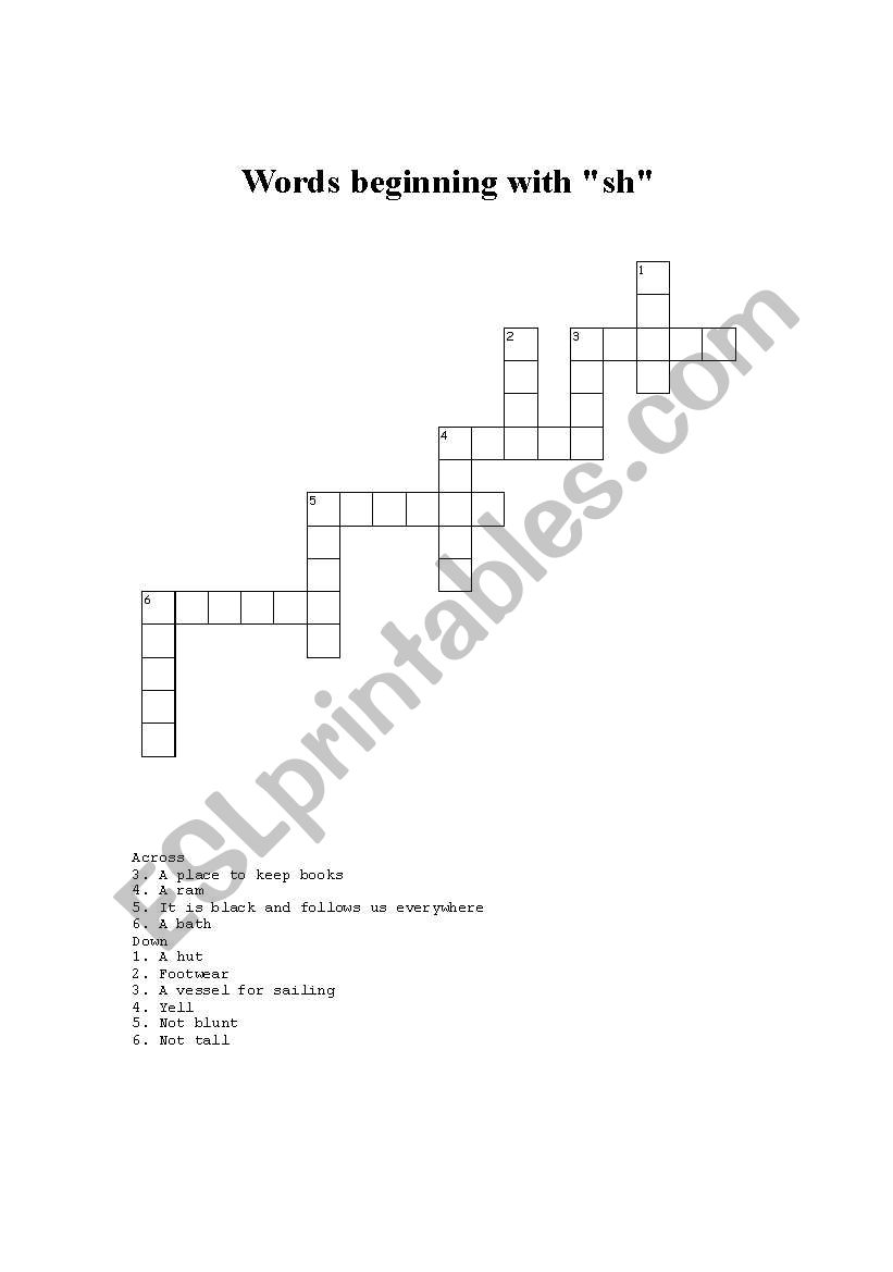 sh words puzzle worksheet