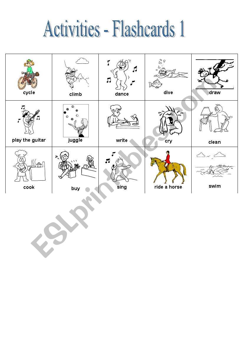 Activities Flashcards 1 worksheet