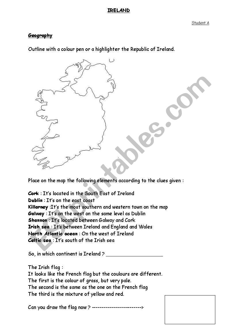 Ireland - Facts - Pair Work worksheet