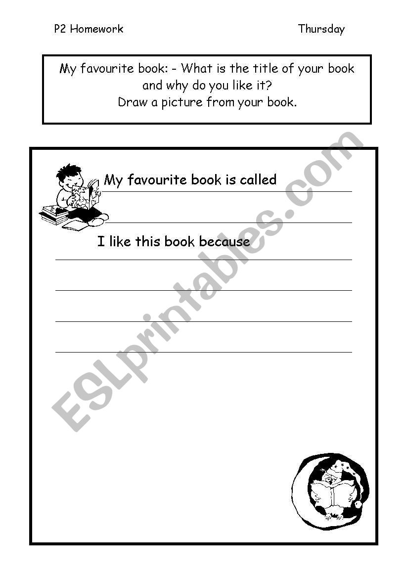 Book Review homework worksheet