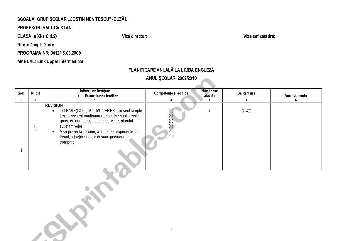 annual lessons plan worksheet