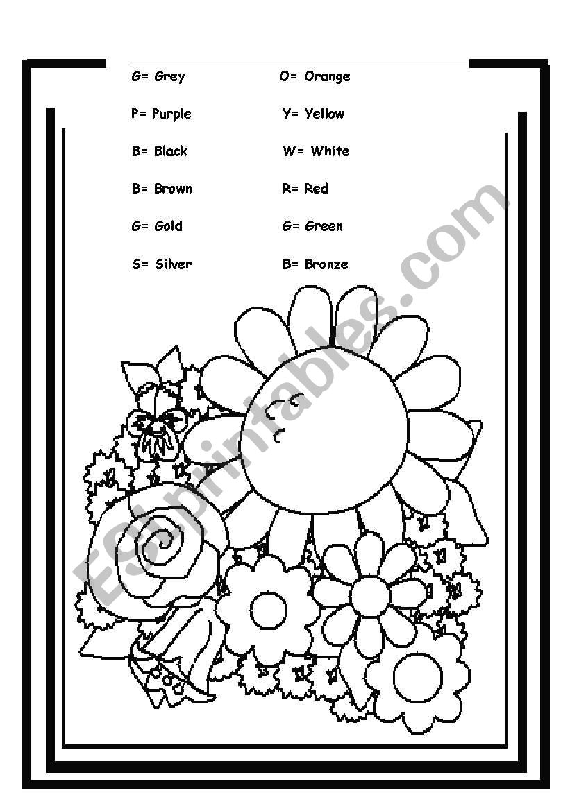 color the flowers worksheet