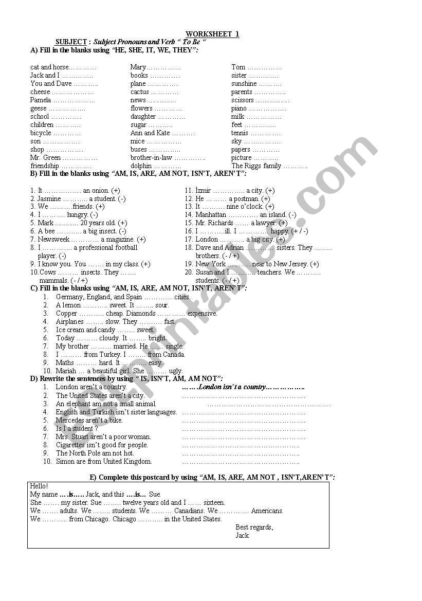 1st Worksheet ESL Worksheet By UltrAngel