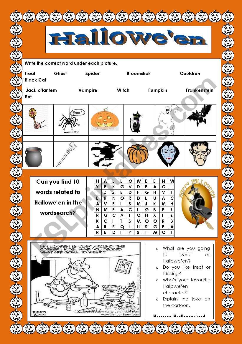 Hallowe´en - ESL worksheet by sucarv