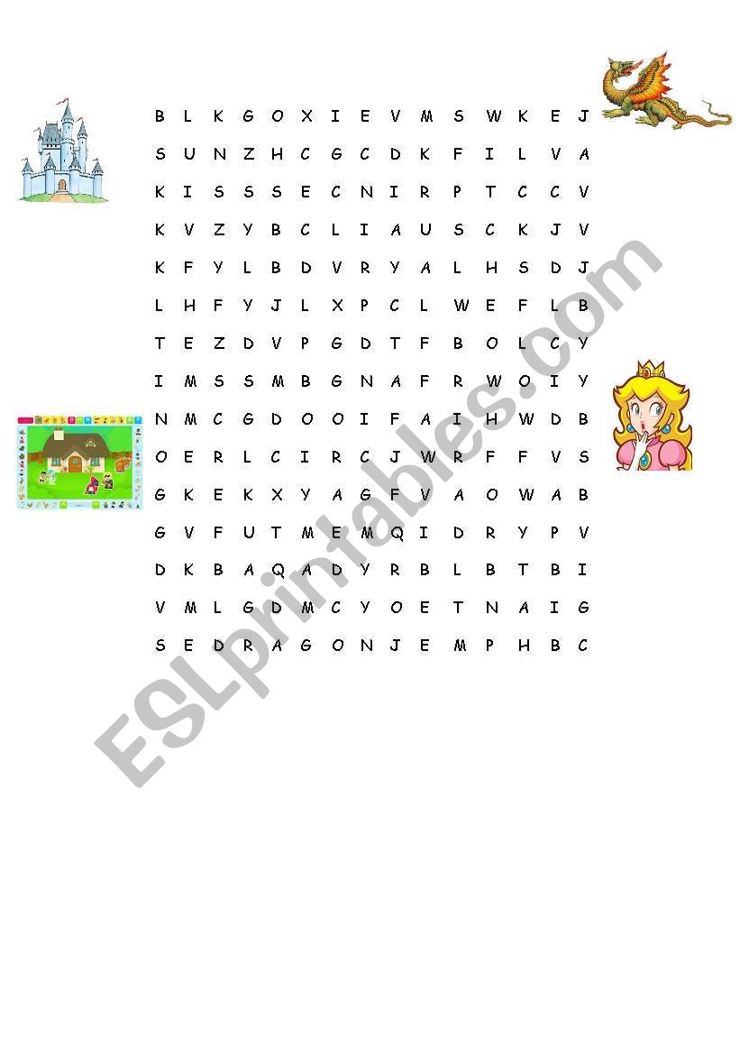 fairy tales wordsearch worksheet