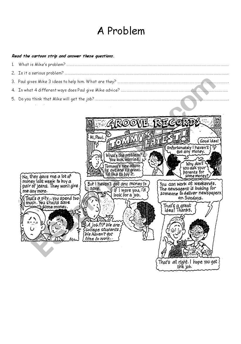 A problem worksheet