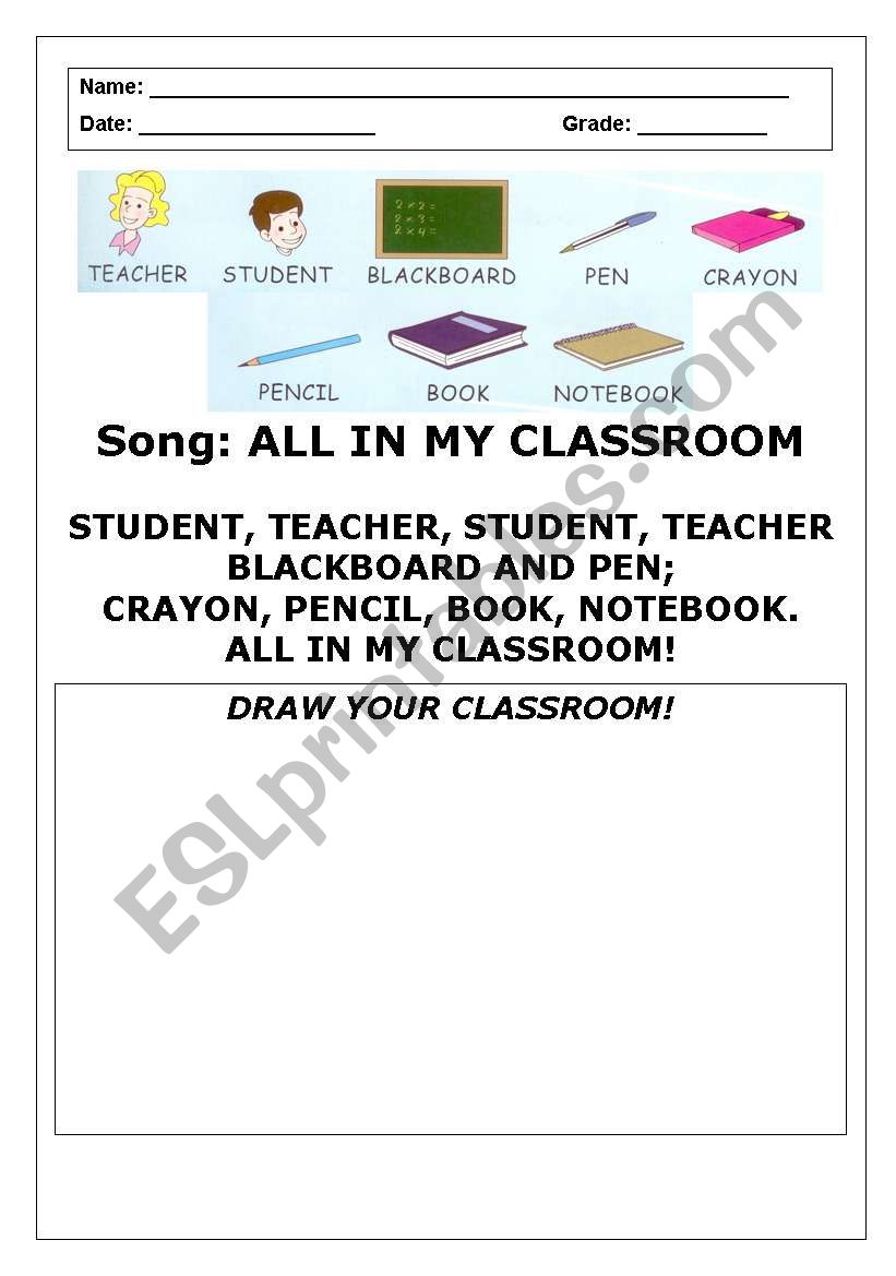 MY CLASSROOM worksheet