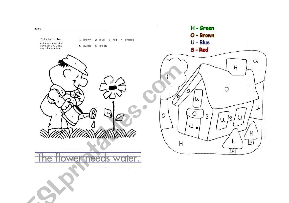 Colours worksheet