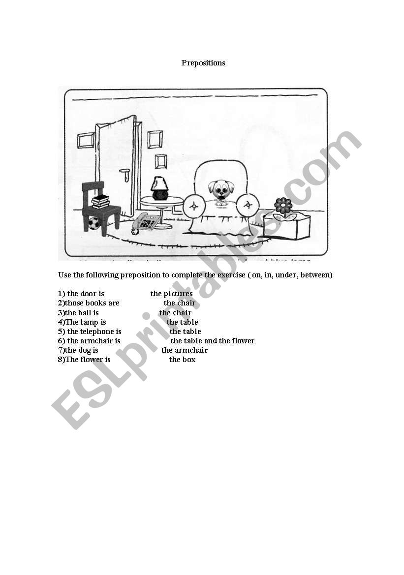 prepositions worksheet