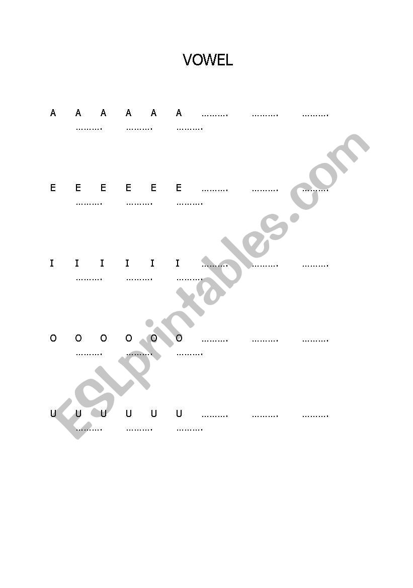 VOWEL worksheet