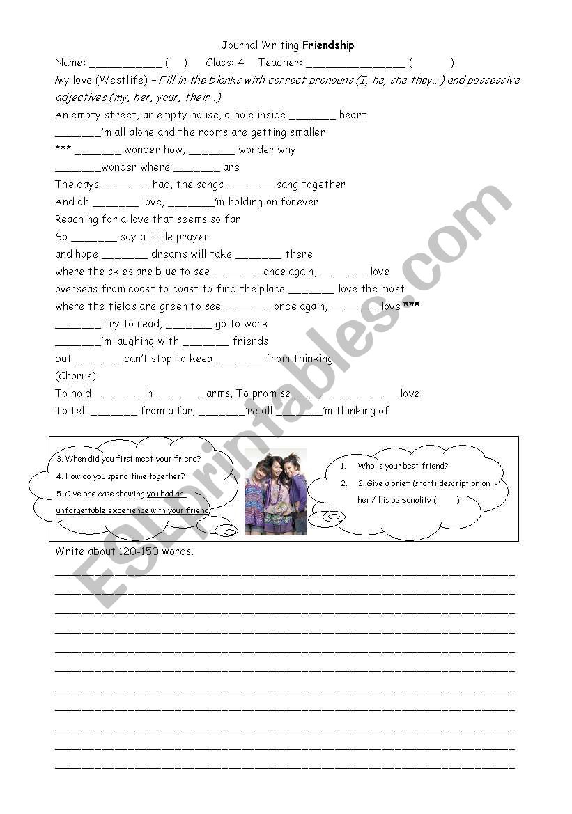 Friendship worksheet