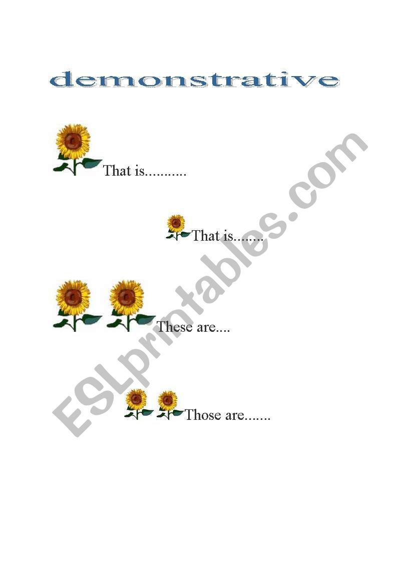 Demonstratives worksheet