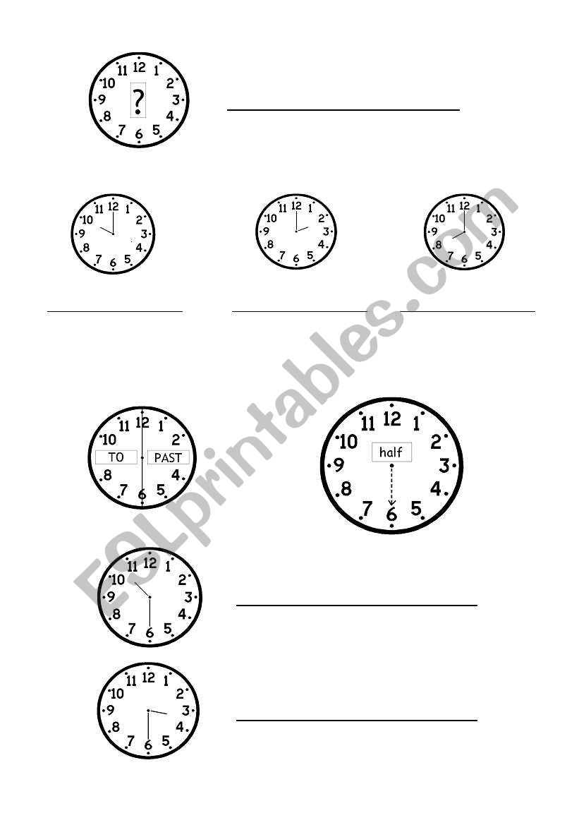 telling the time worksheet