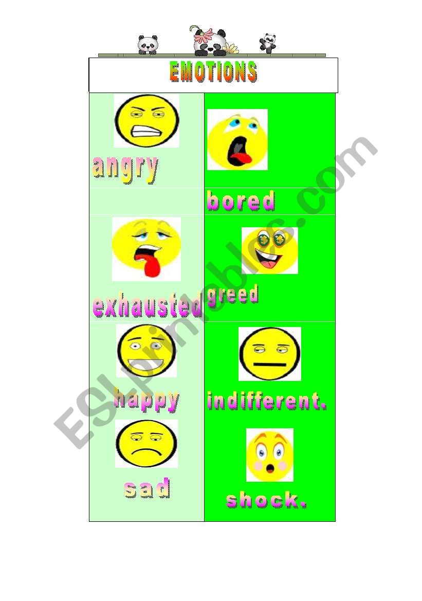 emotions worksheet