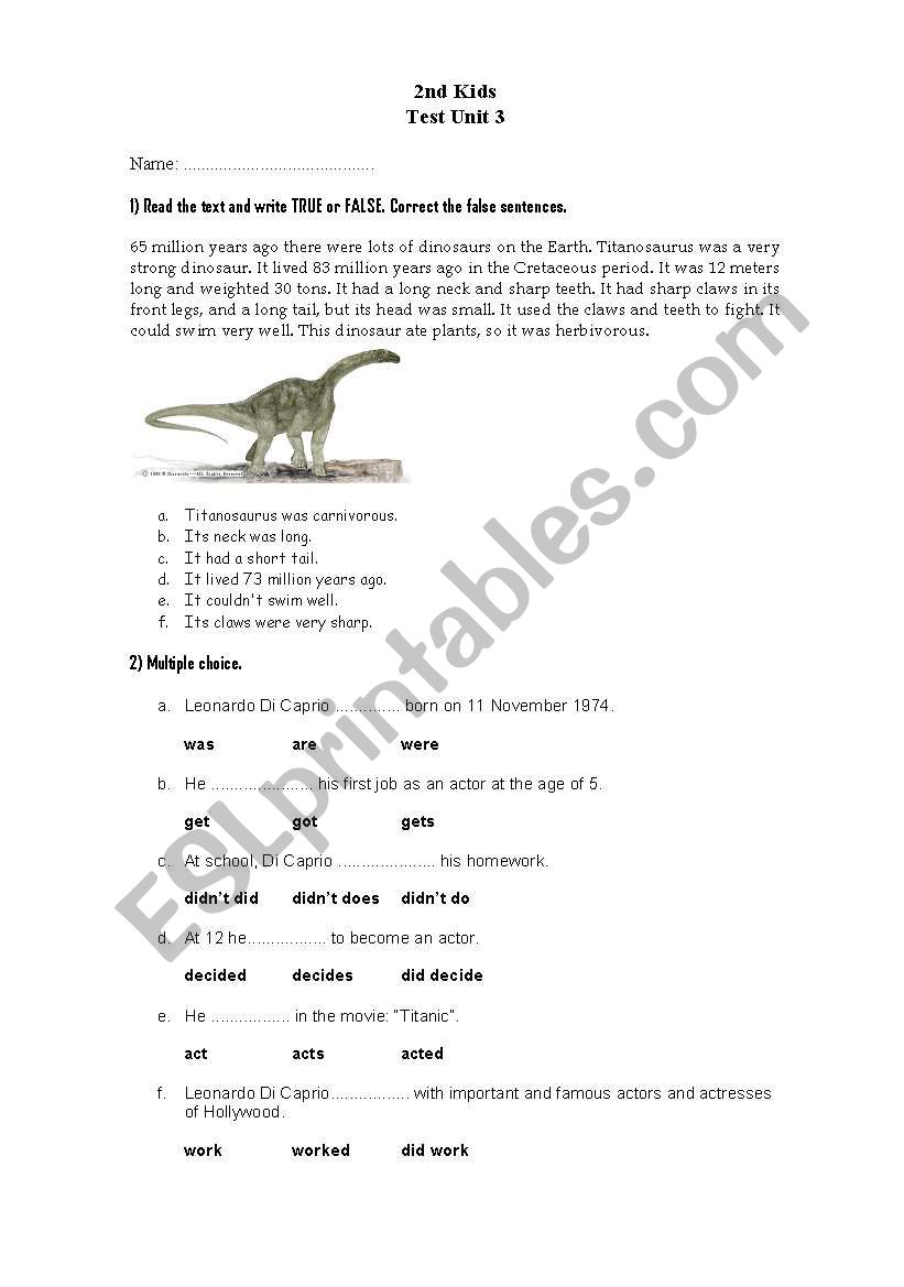 Test Unit 3 Happy Earth 1 worksheet