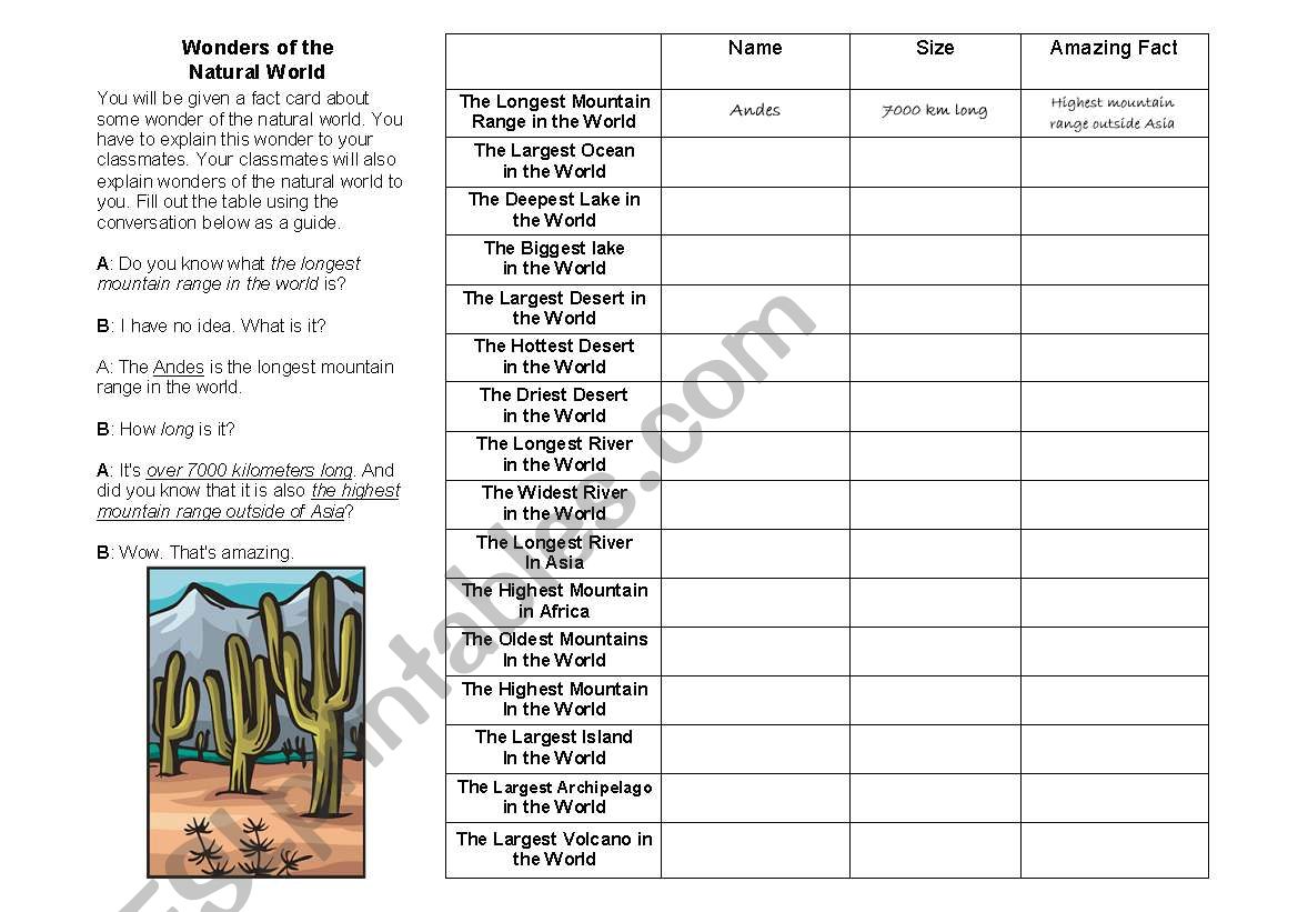 superlatves worksheet