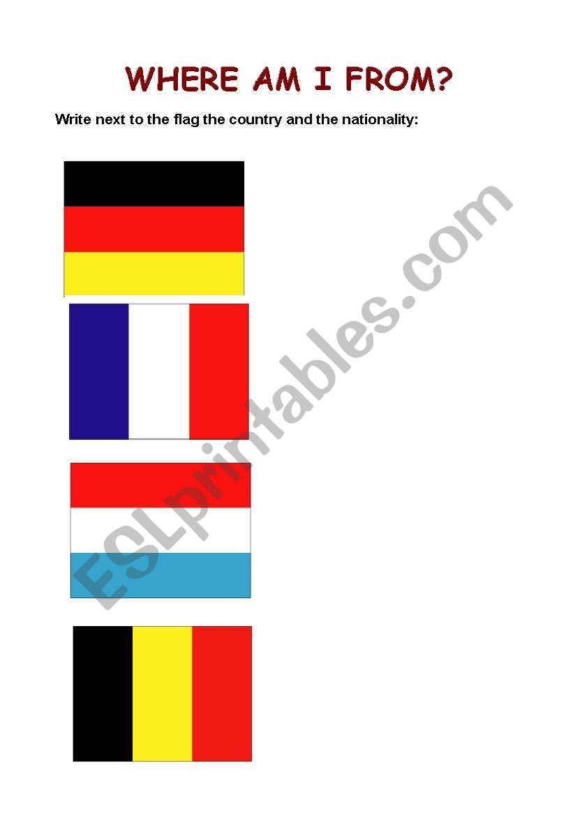 flags worksheet