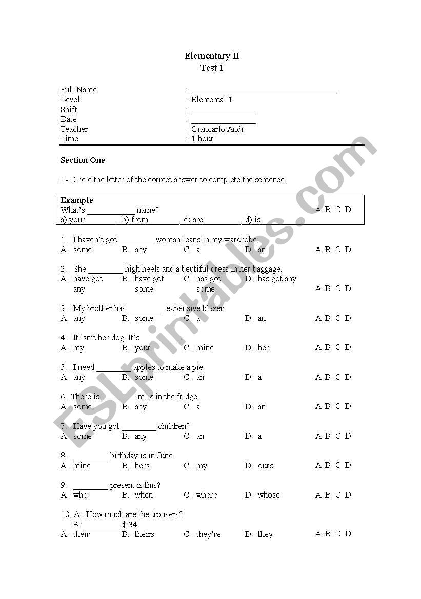 Basic Worksheets worksheet