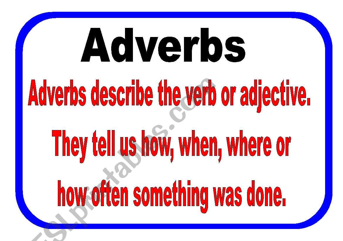 adverb worksheet