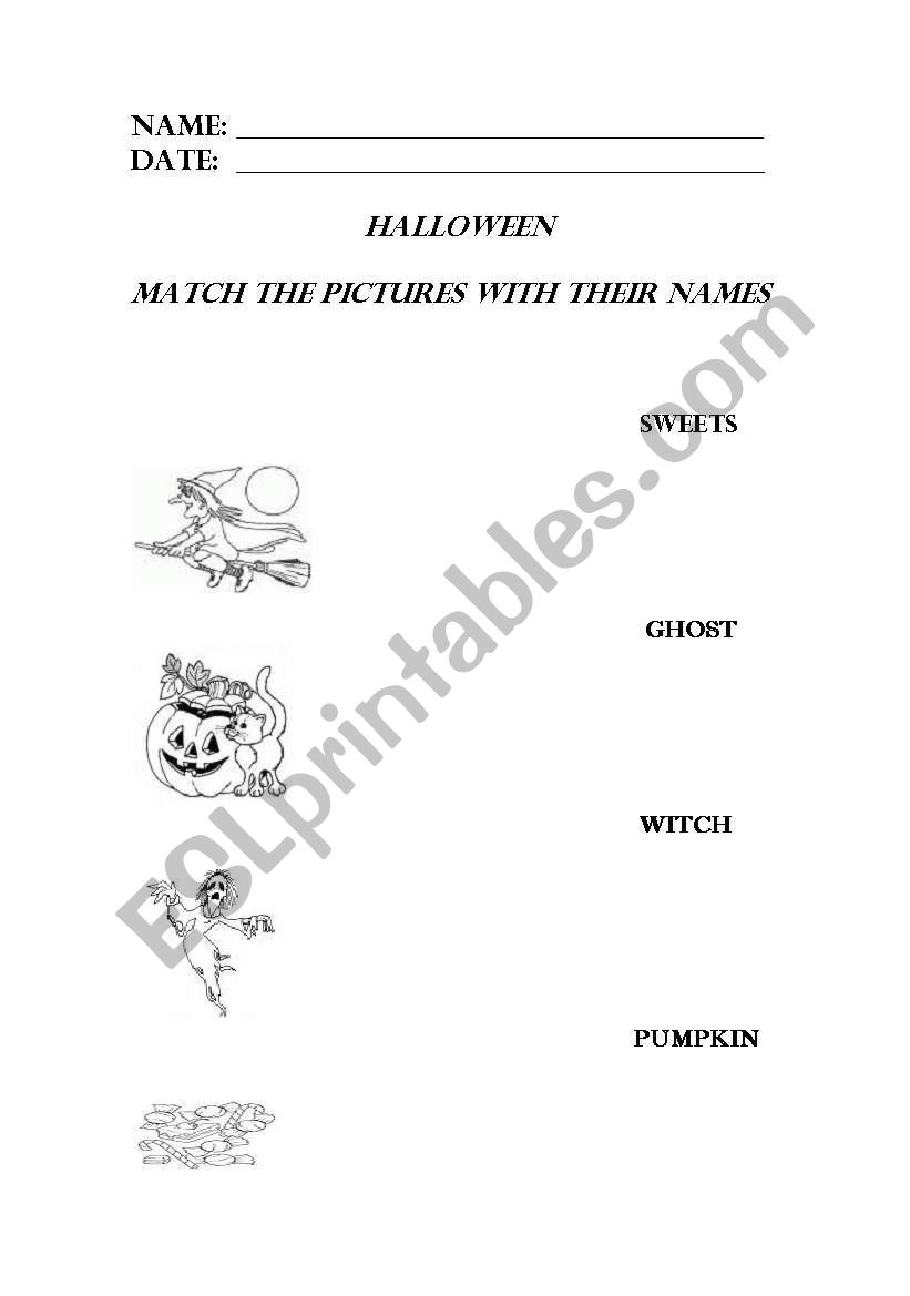 MATCH THE PICTURES worksheet