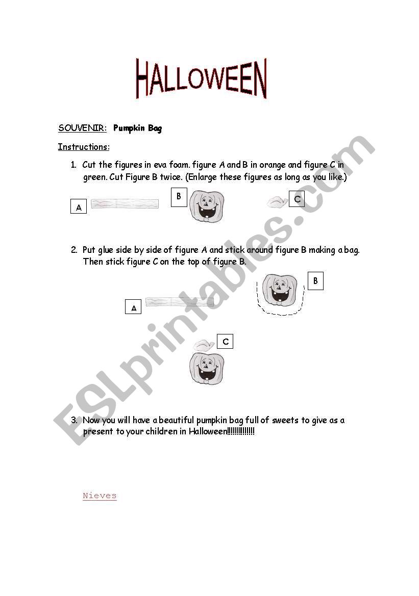 Halloween Souvenir worksheet