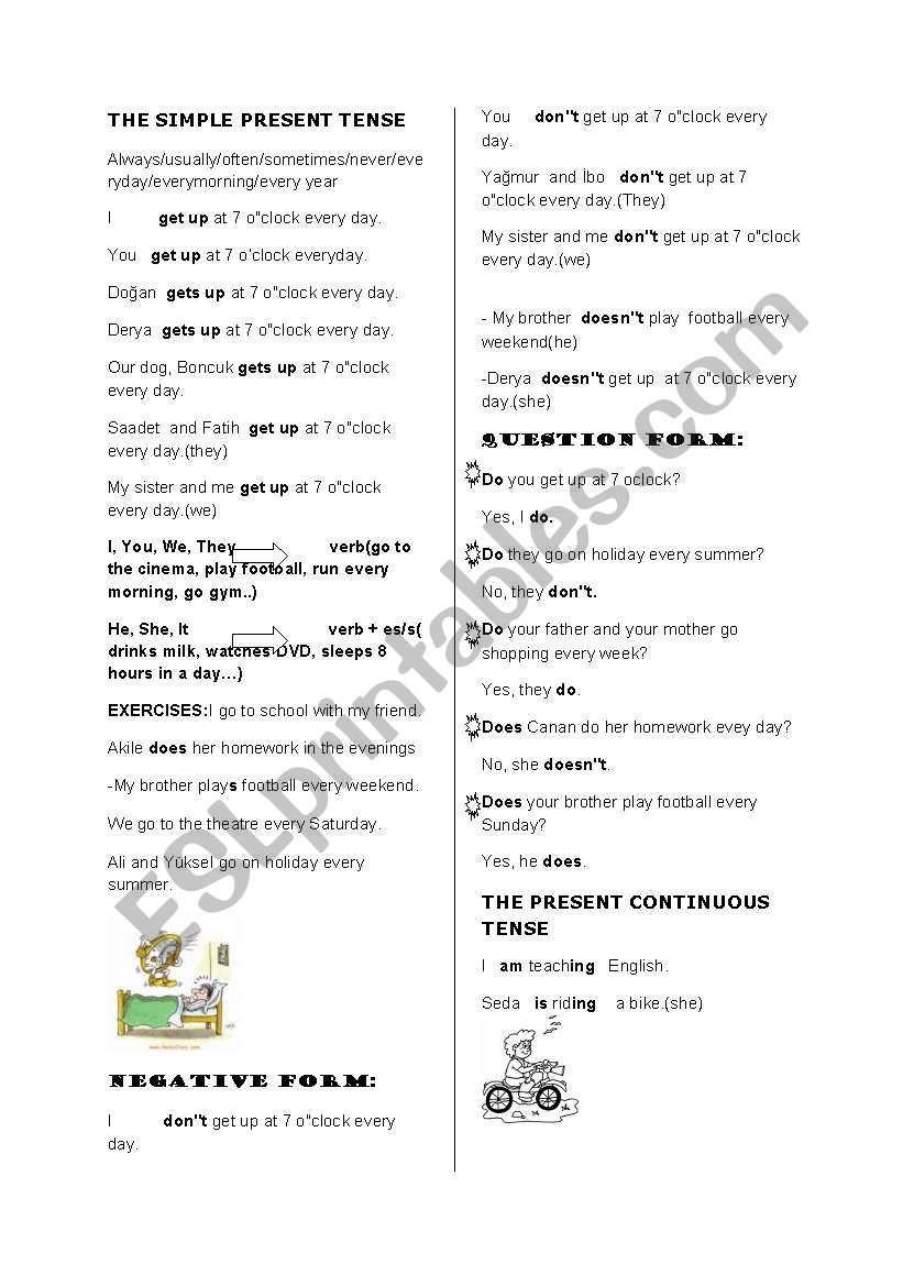 simple present tense&present continious tense