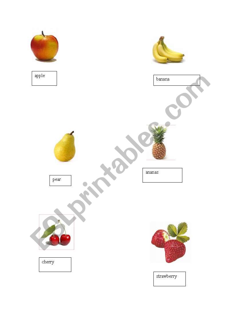 fruits worksheet