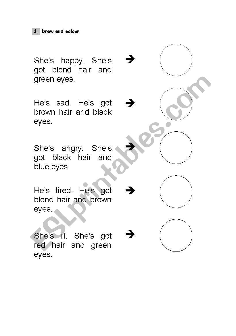 DESCRIPTION worksheet