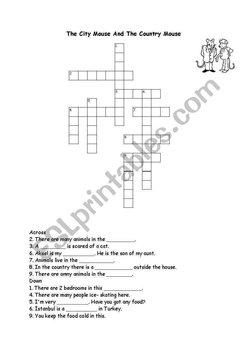 City Mouse And Country Mouse worksheet