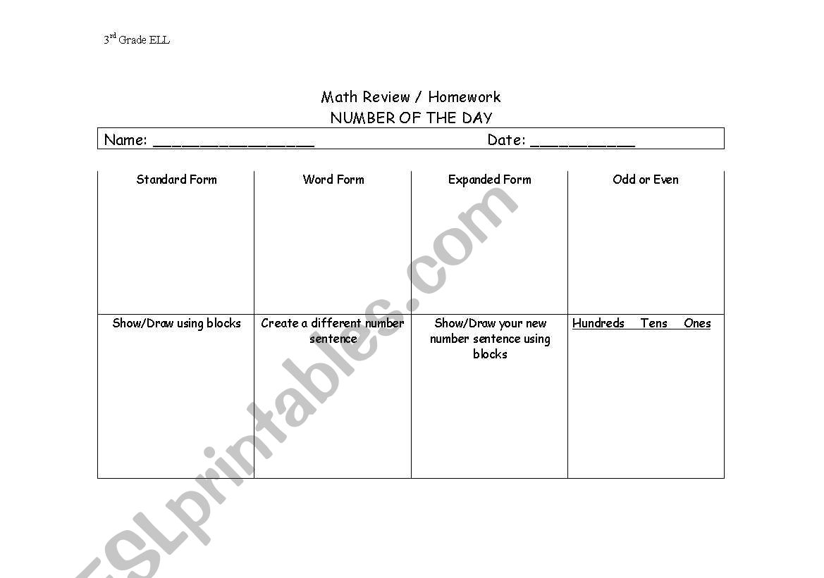 english-worksheets-daily-math-place-value-review