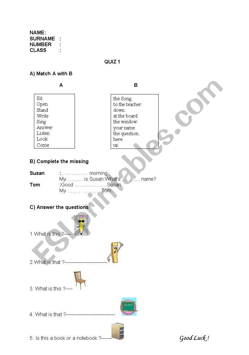 4.class quiz worksheet