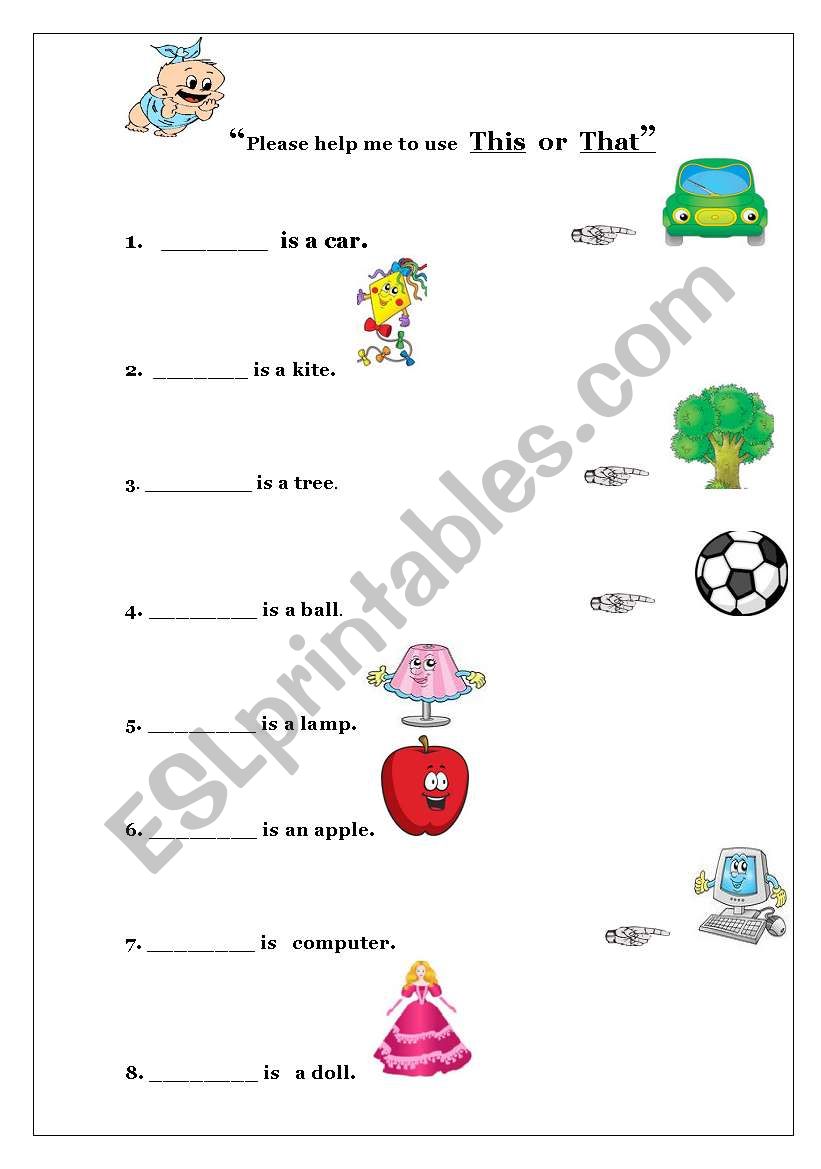 English worksheets: Usage of the demonstratives ´This´ and ´That´