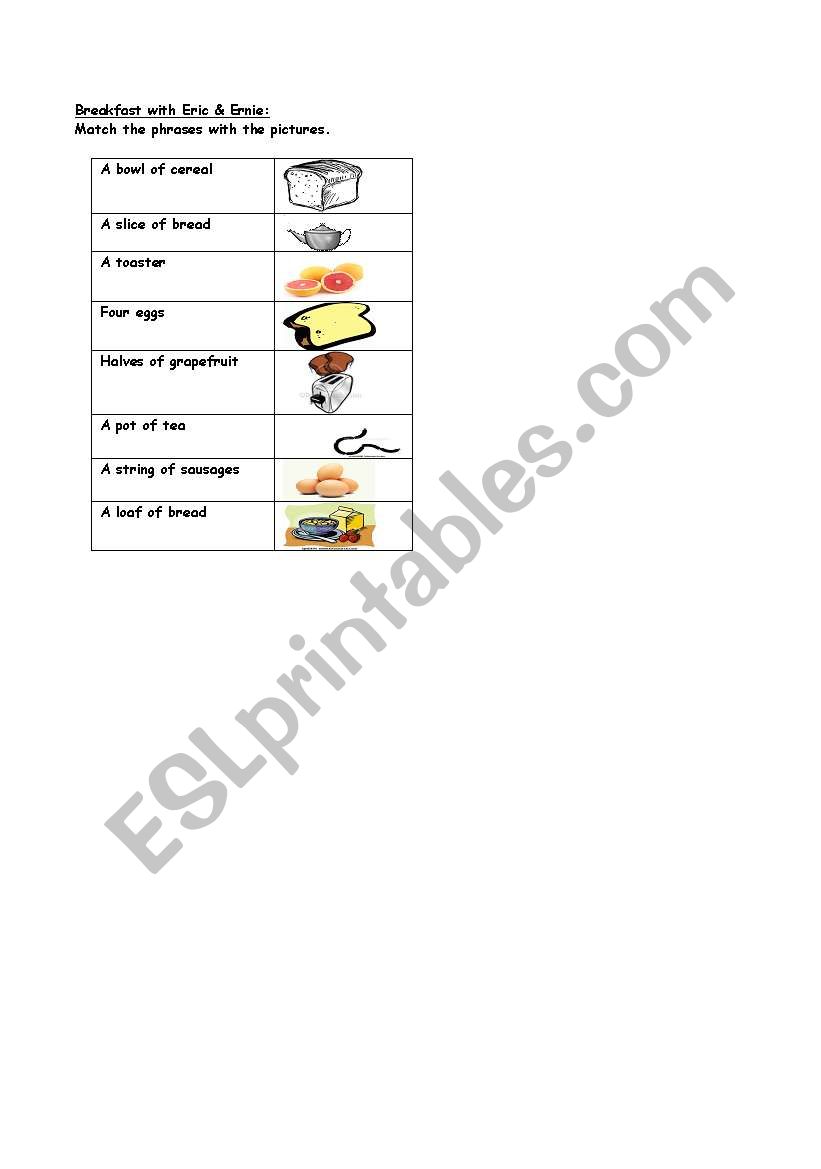 english-worksheets-breakfast-with-eric-ernie-matching-activity