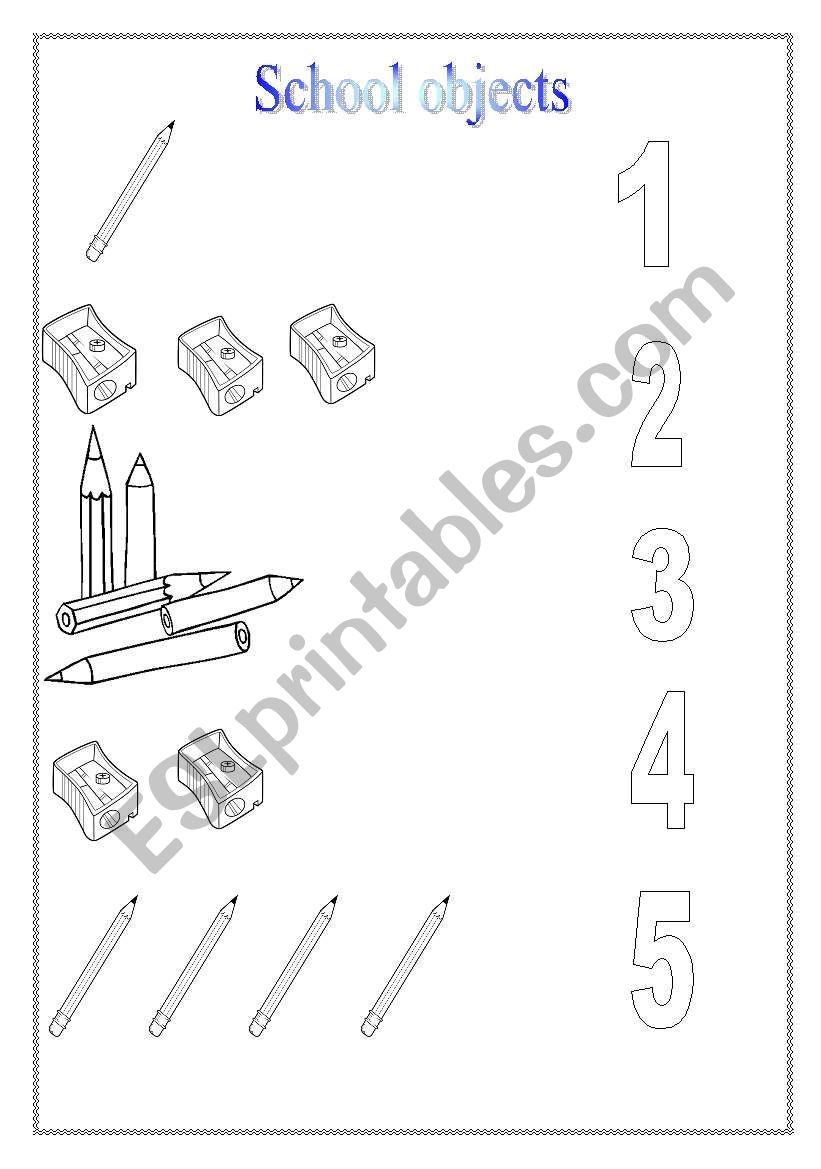 numbers and objects School worksheet