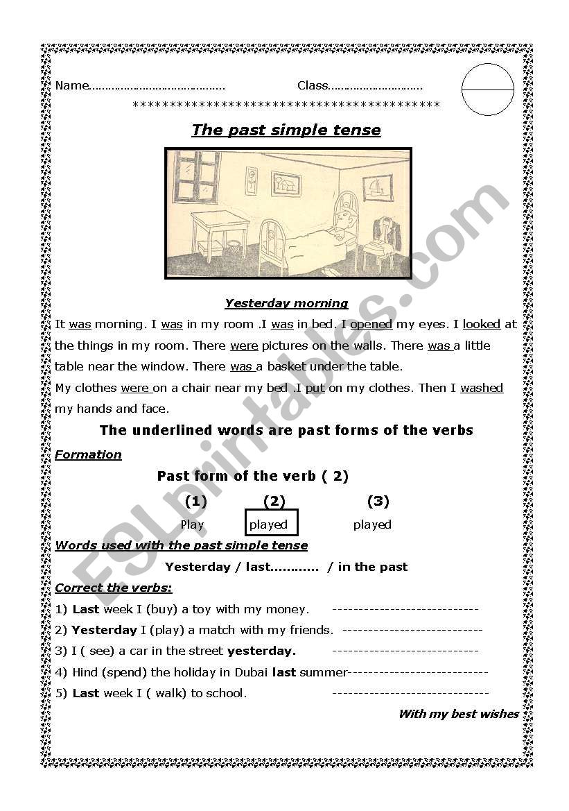 Past simple tense worksheet