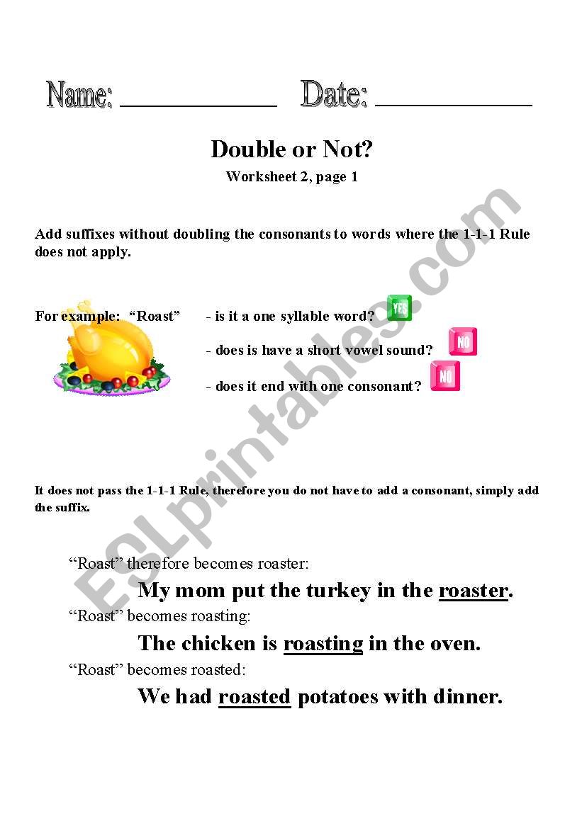 Double or Not?  Part 2 worksheet