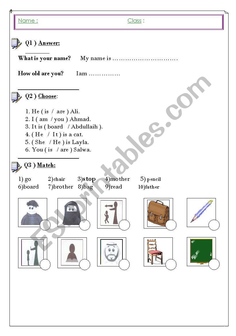 revision worksheet