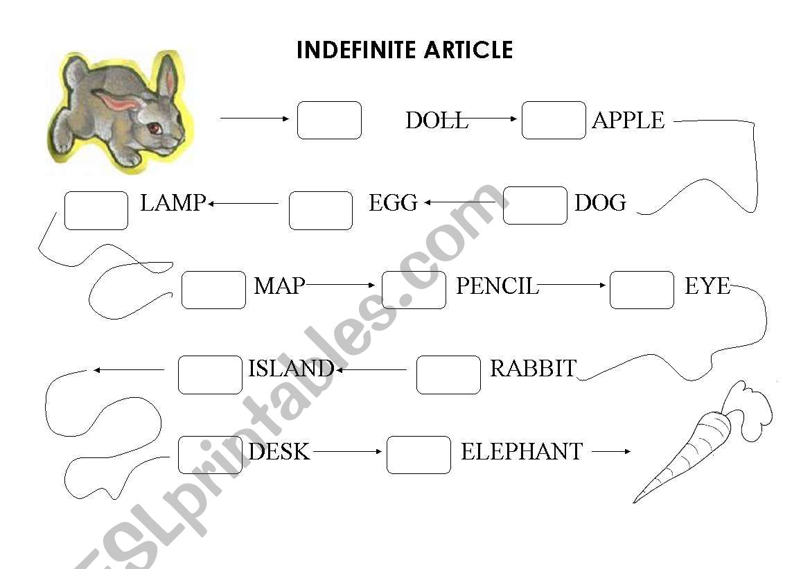 Indefinite Article worksheet