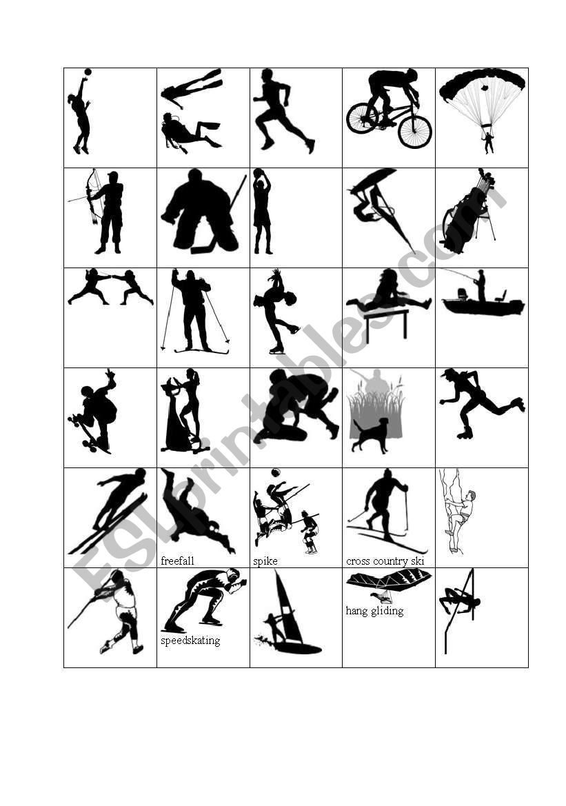 sports-vocabulary practice, it can be a bingo as well