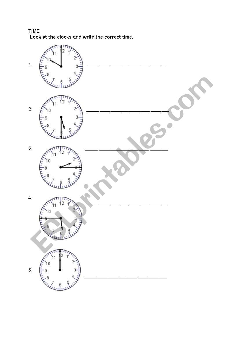 Time worksheet