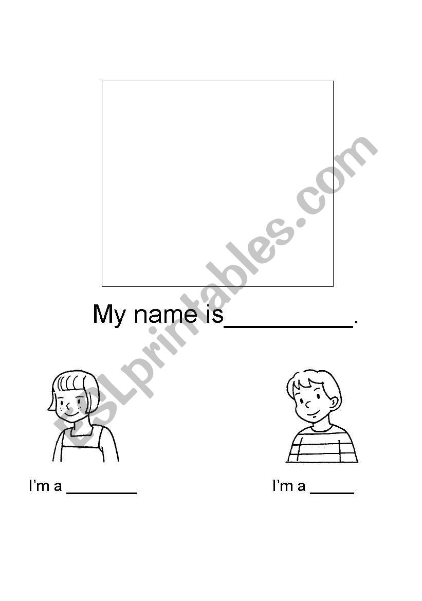 English worksheets: My name is... i´m a boy...i´m a girl