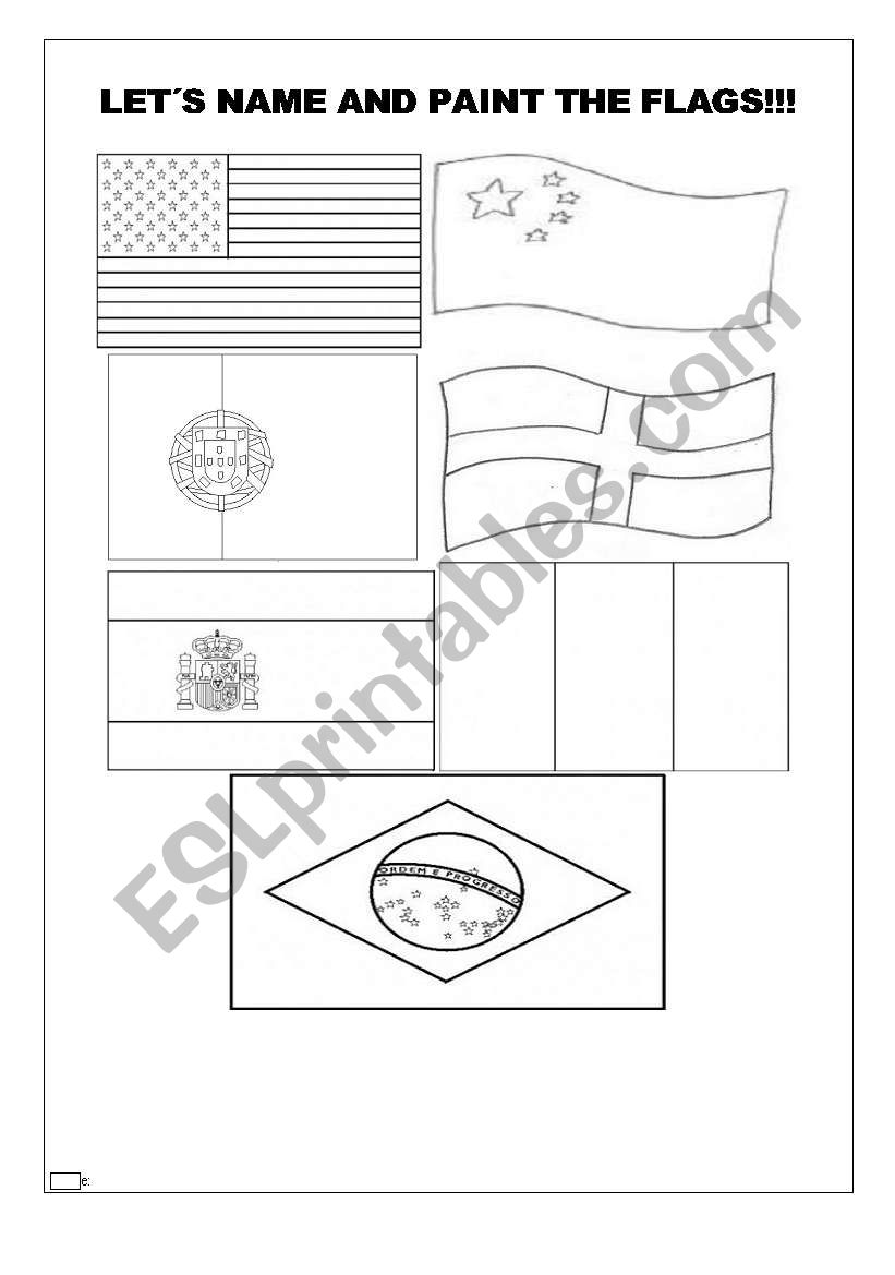 PAINT THE FLAGS! worksheet