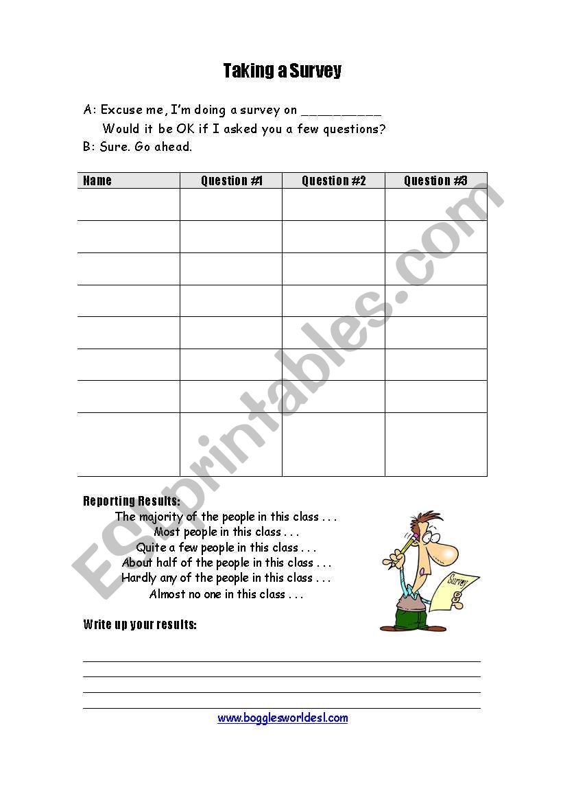 Survey worksheet